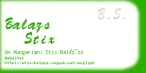 balazs stix business card